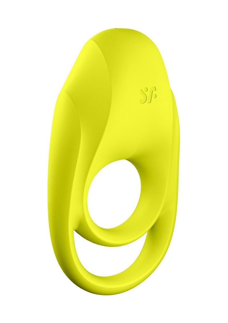 Satisfyer Spectacular Duo Silicone Vibrating C Ring - Neon Yellow